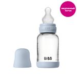 BIBS Boheme - Baby Blue Стеклянная бутылочка с силиконовой соской, медленный поток 120 мл 50191231 BIBS Boheme - Baby Blue Стеклянная бутылочка с силиконовой соской, медленный поток 120 мл 50191231