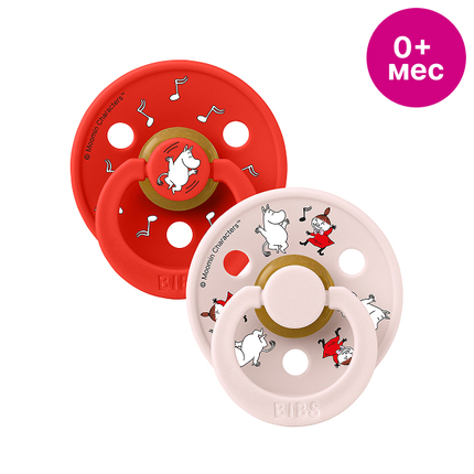 BIBS x Moomin Colour Набор пустышек латексных, 2 шт. Dancing - Candy Apple/Petal mix, 0+ меc 11032101 BIBS x Moomin Colour Набор пустышек латексных, 2 шт. Dancing - Candy Apple/Petal mix, 0+ меc 11032101