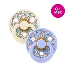 BIBS Набор пустышек латексных Liberty Colour, 2 шт. Chloe Meadow - Hush/Ivory Mix, 0+ мес. 11035101