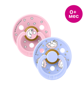 BIBS x Moomin Colour Набор пустышек латексных, 2 шт. Dreaming - Baby Pink/Hush mix, 0+ мес. 11033101
