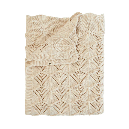 BIBS Wavy - Ivory Плед вязаный 9406216