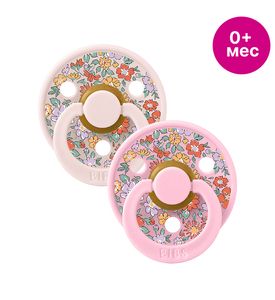 BIBS Набор пустышек латексных Liberty Colour, 2 шт. Oscar Meadow - Baby Pink/Petal, 0+ мес. 11035102