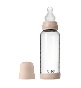 BIBS - Blush Стеклянная бутылочка с силиконовой соской, средний поток 240 мл  50201244
