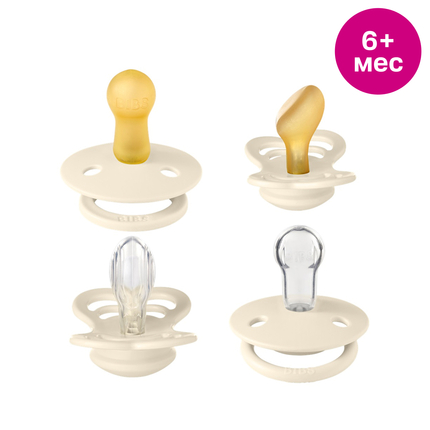 BIBS Набор пустышек, Try-it 4 шт. Ivory, 6+ мес.  92340