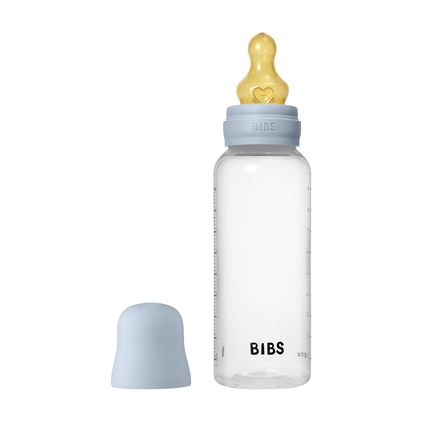 BIBS - Baby Blue Бутылочка с латексной соской, средний поток, 270 мл  5017231