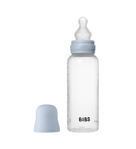 BIBS - Baby Blue, Бутылочка с силиконовой соской, средний поток 270 мл. 05352