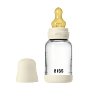 BIBS - Ivory  Стеклянная бутылочка с латексной соской, медленный поток 120 мл. 5019216