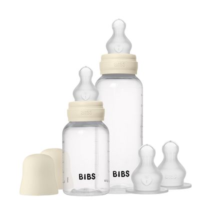 BIBS - Ivory,  Подарочный набор бутылочек с силиконовой соской, 3 потока 150 и 270 мл. 50181216