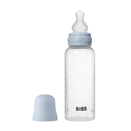 BIBS - Baby Blue, Бутылочка с силиконовой соской, средний поток 270 мл. 05352