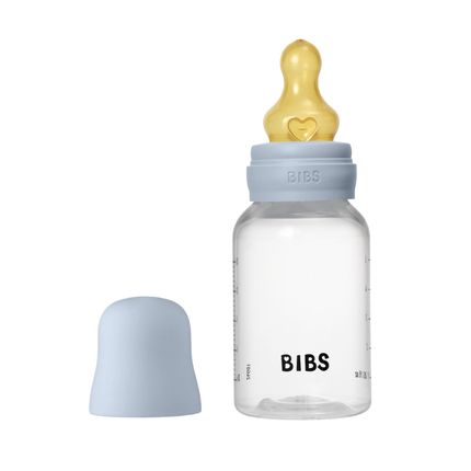 BIBS - Baby Blue, 5016231,  Бутылочка с латексной соской, медленный поток 150 мл. 05338