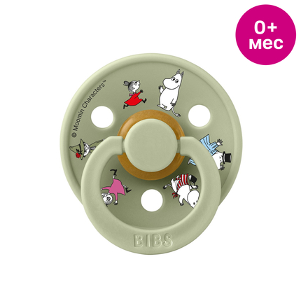 BIBS x Moomin Colour 10031250 Пустышка латексная, Friends - Sage, 0+ мес. BIBS x Moomin Colour 10031250 Пустышка латексная, Friends - Sage, 0+ мес.