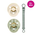 BIBS Подарочный набор пустышек с держателем, Colour 2 шт. Loop Clip - Sage, 0+ мес. 7500141 BIBS Подарочный набор пустышек с держателем, Colour 2 шт. Loop Clip - Sage, 0+ мес. 7500141