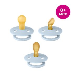 BIBS  Набор пустышек, Try-it Colour 3 шт. Baby Blue, 0+ мес. 81343