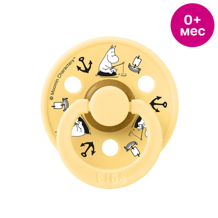 BIBS x Moomin Colour 10030310 Пустышка латексная,  Sailing Moomins - Pale Butter, 0+ мес.