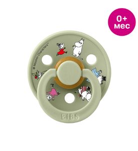 BIBS x Moomin Colour 10031250 Пустышка латексная, Friends - Sage, 0+ мес.