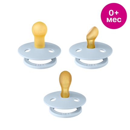 BIBS Набор пустышек, Try-it Colour 3 шт. Baby Blue, 0+ мес. 81343 BIBS Набор пустышек, Try-it Colour 3 шт. Baby Blue, 0+ мес. 81343