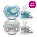 SCF091/15 Avent Силиконовая пустышка Ultra soft Deco 6-18м, 2шт.