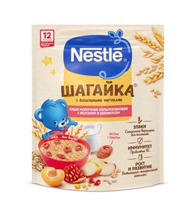 NESTLE Шагайка мультизлаковая с фигурками из пшеницы яблоко-манго-гранат 190г