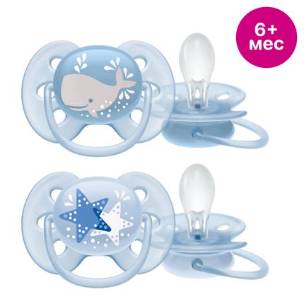 Philips Avent SCF223/03 Пустышка Ultra soft для мальчиков (кит,звезда) (6-18)