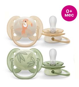 SCF091/07 Avent Силиконовая пустышка Ultra soft Deco 0-6м, 2шт.