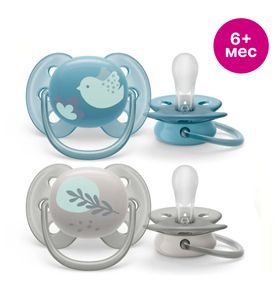 SCF091/15 Avent Силиконовая пустышка Ultra soft Deco 6-18м, 2шт.