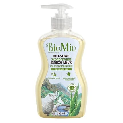 BioMio Экологичное жидкое мыло для чувств. кожи с гелем алоэ вера, увлажн 300мл BIO-SOAP SENSITIVE
