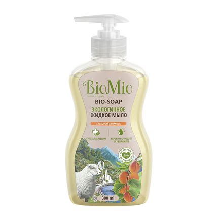 BioMio Экологичное жидкое мыло с маслом абрикоса. Смягчающее  300 мл