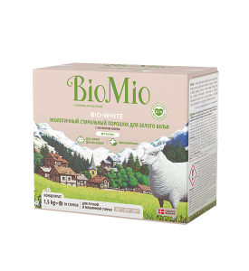 BioMio Стиральный порошок  для белого белья с экстрактом ХЛОПКА без запаха  BIO-WHITE 1,5 кг