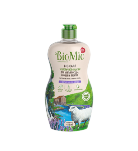 BioMio Средство для мытья посуды, овощей и фруктов с эф.маслом ЛАВАНДЫ, экстр. ХЛОПКА и ионами СЕРЕБРА