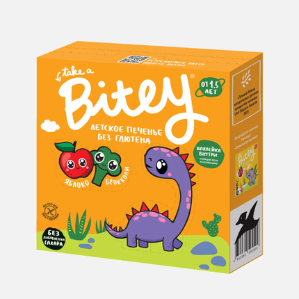 Печенье TAKE A BITEY безглютеновое Яблоко-брокколи от 1,5 лет 125г
