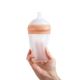 BORRN BABY FEEDING BOTTLE Бутылочка из силикона с держателем из пластика 240 мл (оранжевая)