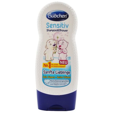 Шампунь для мытья волос и тела для детей с чувствительной кожей "Ласковый и нежный", 230 мл Бюбхен