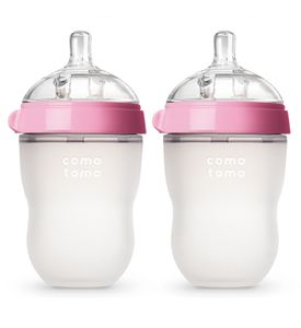 Набор бутылочек для кормления COMOTOMO, цвет розовый (250 мл.)