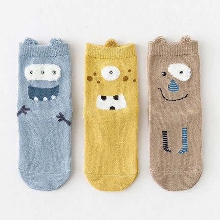 Caramella Набор детских носков «Весёлые монстрики» в мягкой упаковке, 3 пары