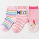 Caramella Набор детских носков «Радужный единорог» в мягкой упаковке, 3 пары