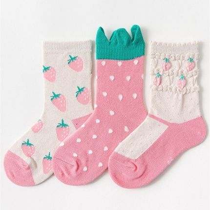 Caramella Набор детских носков «Клубника» в мягкой упаковке, 3 пары