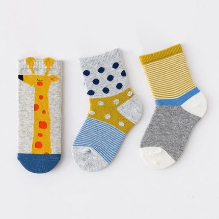 Caramella Набор детских носков «Спящий жираф» в мягкой упаковке, 3 пары