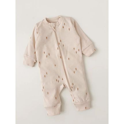 Carrot 10002270 Комбинезон нательный "Бежевые ёлочки" с манжетом (молочный) Carrot 10002270 Комбинезон нательный "Бежевые ёлочки" с манжетом (молочный)