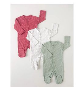 Carrot 10002259 Набор из трех слипов на кнопках "Every day" "Цветочек-горошек" (бордовый)