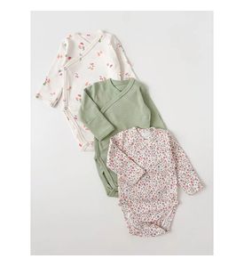 Carrot 10002272 Набор из трех боди-кимоно "Фрукты" (зелёный)