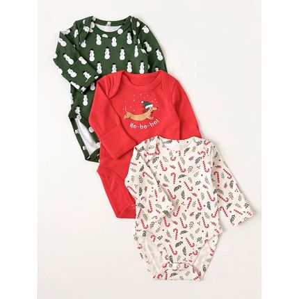 Carrot 10002232 Набор из трех боди "Снеговик" (зелёный) Carrot 10002232 Набор из трех боди "Снеговик" (зелёный)