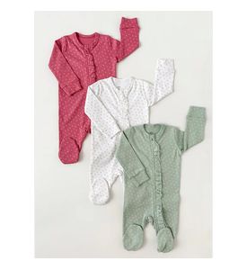 Carrot 10002373 Набор из трех слипов с рюшей "Цветочек-горошек" на молнии (бордовый)