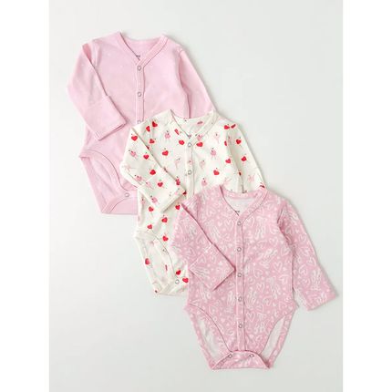 Carrot 10002371 Набор из трех боди "Балет" застёжка спереди (розовый)