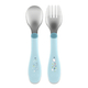 CHICCO Набор столовых приборов Metal Cutlery 18м+ (ложка, вилка), голубой