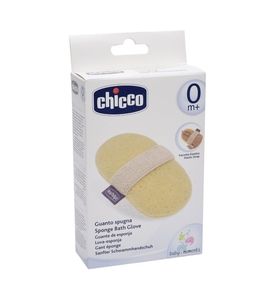 Chicco Губка-рукавичка Baby Moments д/купания ребенка с карманом для мыла,0мес.