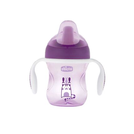 CHICCO Чашка-поильник Training Cup (полужесткий носик), 1шт., 6мес+, 200 мл., цвет фиолетовый