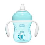 CHICCO Чашка-поильник Transition Cup (силиконовый носик), 1 шт.,4мес+, 200 мл., цвет голубой