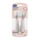 CHICCO Набор столовых приборов Metal Cutlery 18м+ (ложка, вилка), розовый