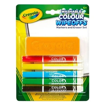 Crayola 98-9302 Набор стираемых фломастеров (5 цв.) с губкой