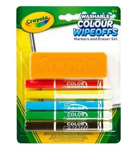 Crayola 98-9302 Набор стираемых фломастеров (5 цв.) с губкой